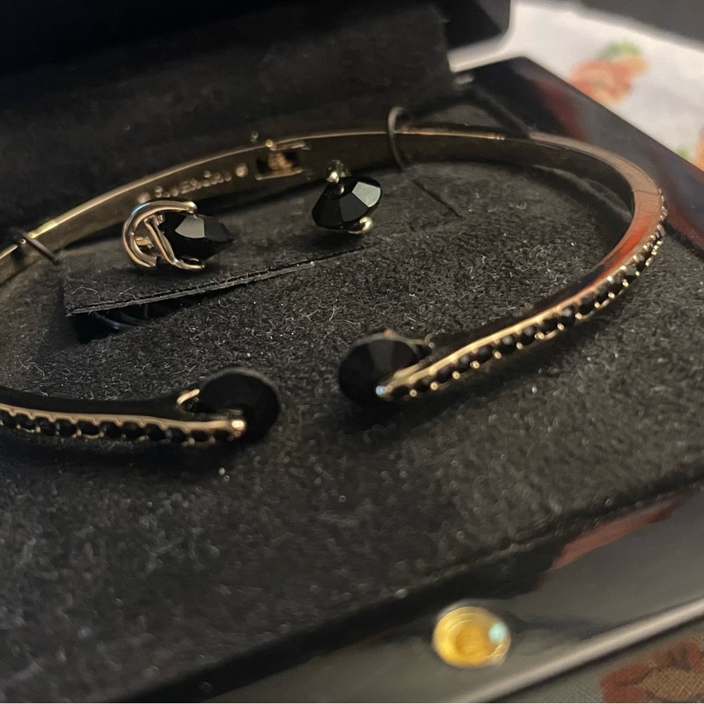 Givenchy Black and Gold Earrings